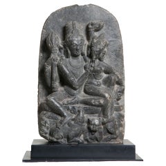 Antique Palla Dynasty Schist Steele of Uma Sherva
