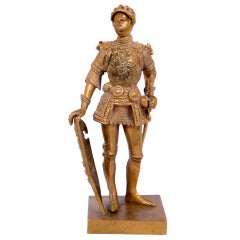 Old gilt bronze Knight