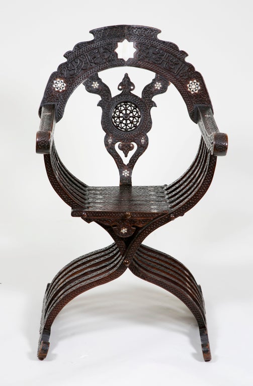 Ottoman Inlaid Armchair In Good Condition In San Francisco, CA
