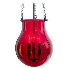 Vintage Red Lantern Japanese Light House Lantern/ Now a lantern.