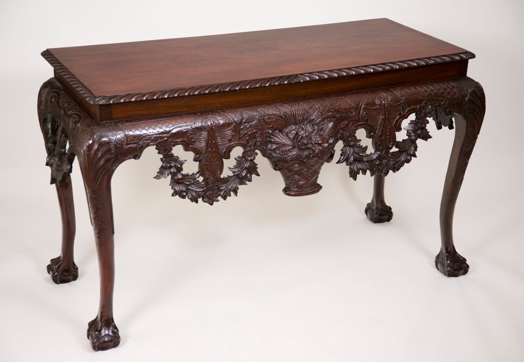 19th Century Irish Mahogany Console Table In Good Condition In San Francisco, CA