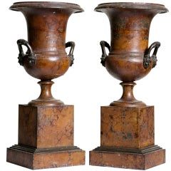 Large pair  of Early 19th Century Tole Urns