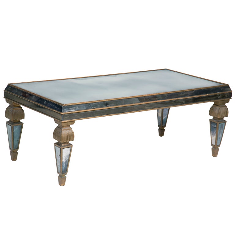 Vintage Mirrored Table at 1stdibs