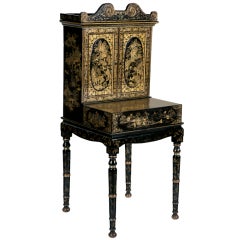 Chinese Export Lacquered & Gilt Secretary