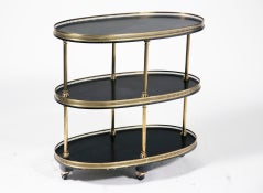 Chic Vintage Oval Bar Cart / End Table