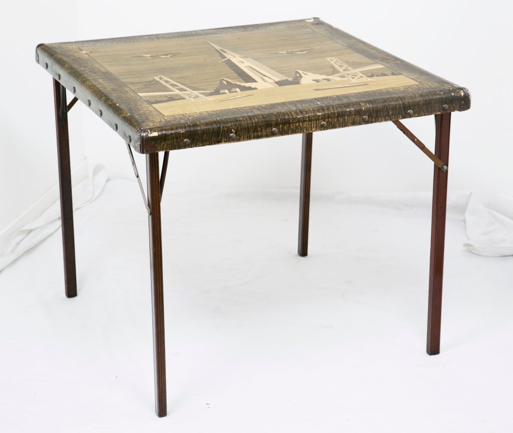 American Vintage Worlds Fair Card Table