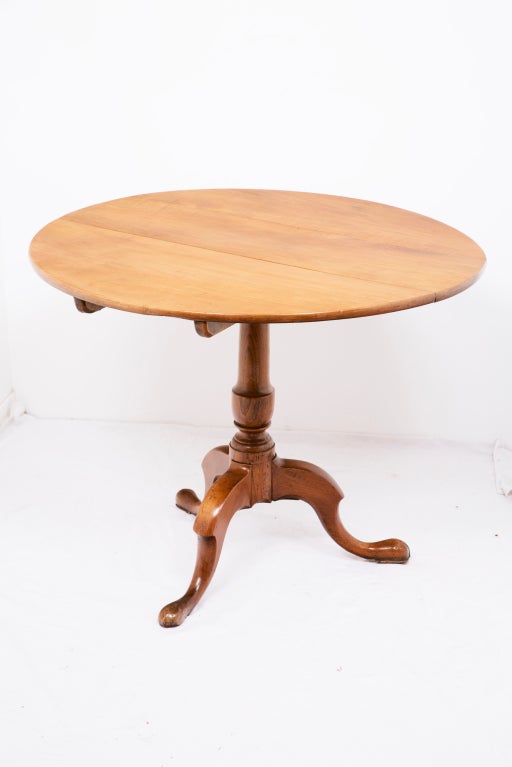 18th Century English Fruitwood Chippendale Tea Table