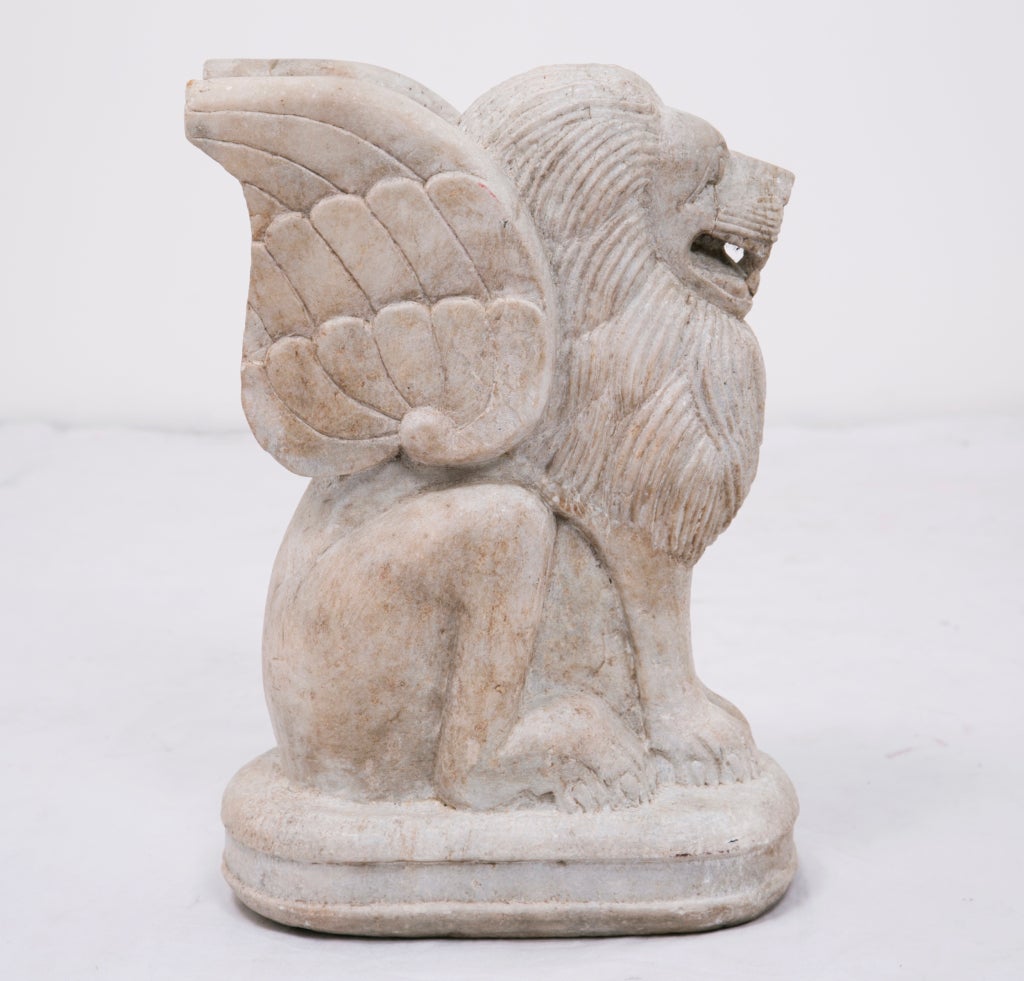 A nice decorative winged lion carved in the Byzantine style.  We think that this is a souvenir sold to a wealthy tourist.