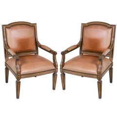 Pair of Large Vintage Leather Chairs