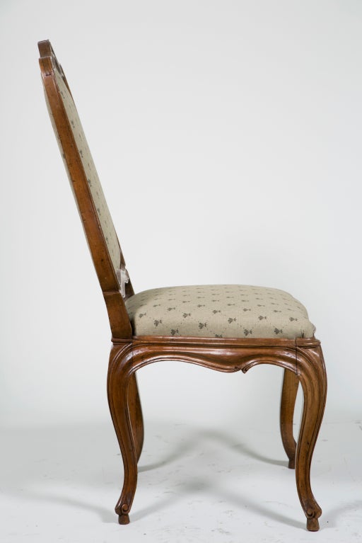 Wood Large Old Italian Walnut Chairs