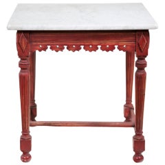 Red Painted Marble topped pastry table
