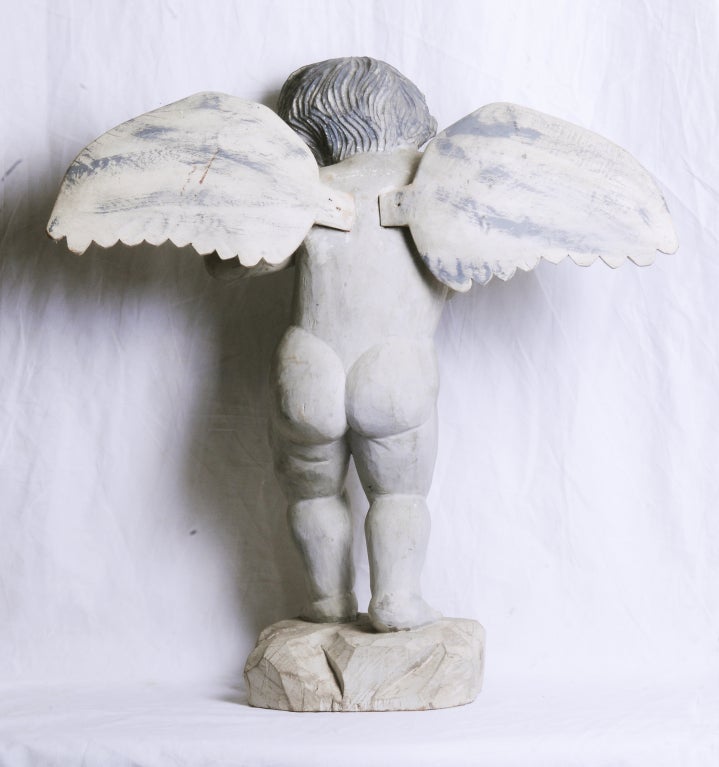 Vintage Mexican Wooden Angel 4