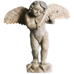 Vintage Mexican Wooden Angel
