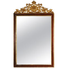 Italian Red Painted 
Gold Gilt Mirror