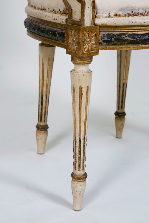 20th Century Pair of Painted and Gilt French Chairs