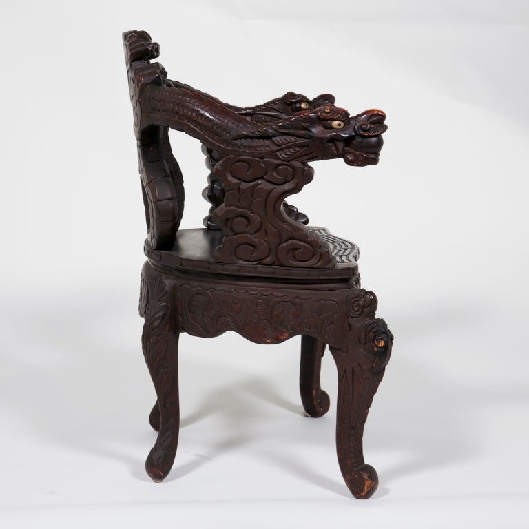 Wood Late 19th Century Japanese Dragon Chair