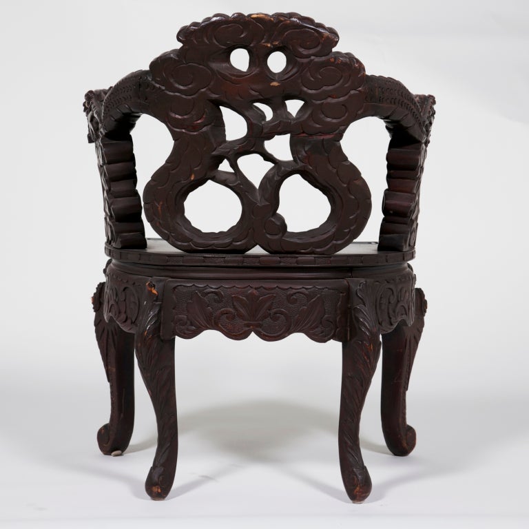 Late 19th Century Japanese Dragon Chair 1