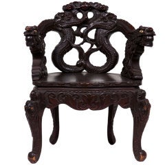 Late 19th Century Japanese Dragon Chair