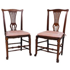 Pair of English Country Chippendale Side Chairs