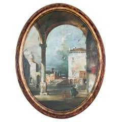 Italian Capricho Oil Painting  after Guardi