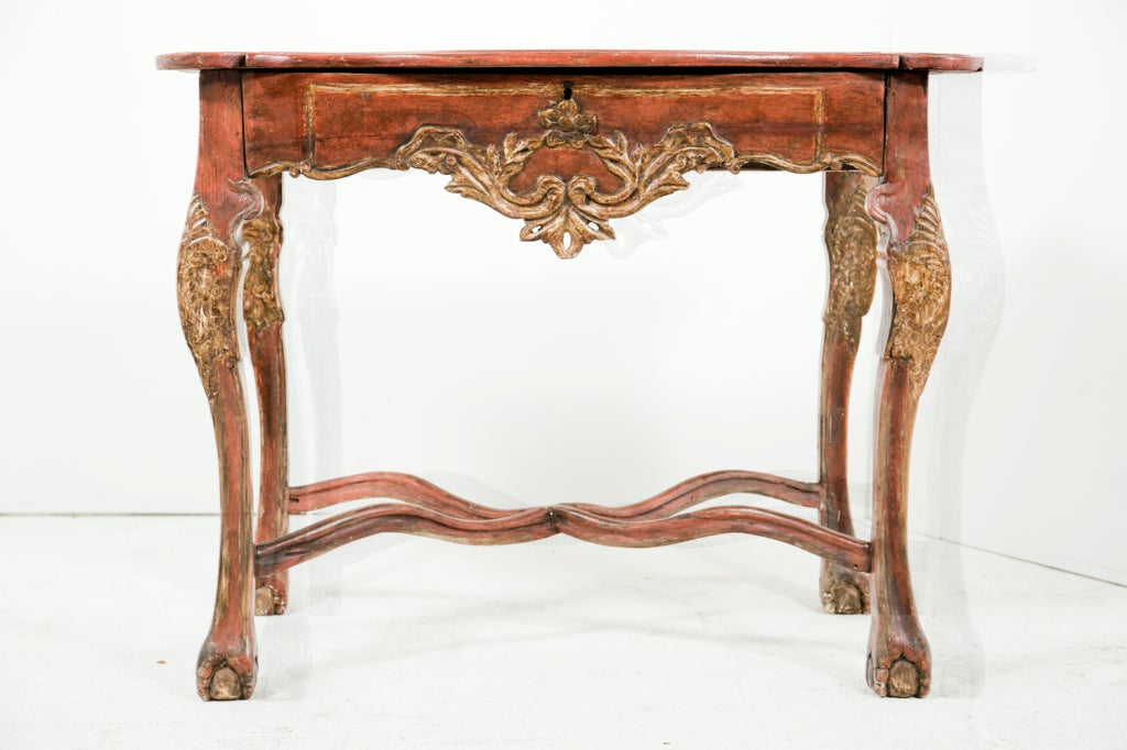 Wood Iberian, Spanish or Portuguese Painted Console circa 1800