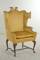 Eccentric Queen Anne Style Wing Back Chair