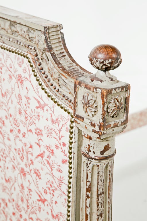 French Louis XVI Carved and Painted Bed, circa 1780