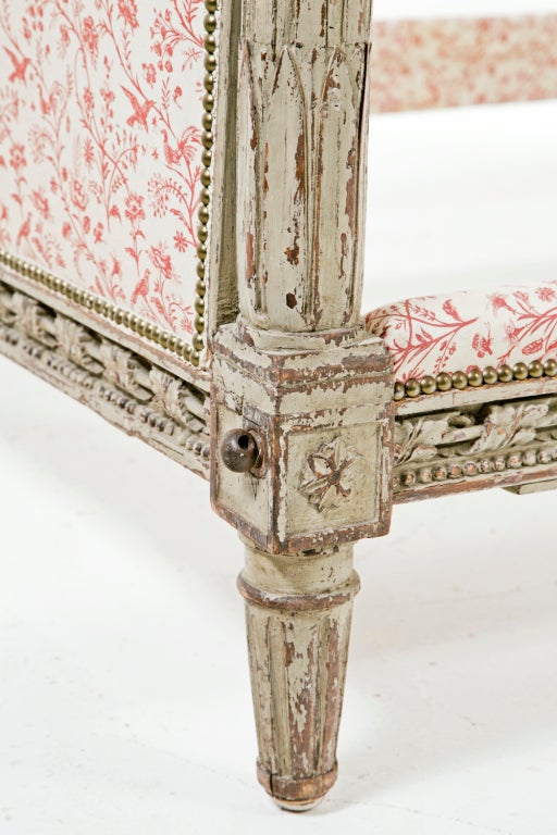 18th Century and Earlier Louis XVI Carved and Painted Bed, circa 1780
