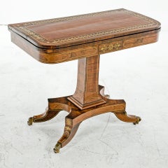 Brass Inlaid Games Table