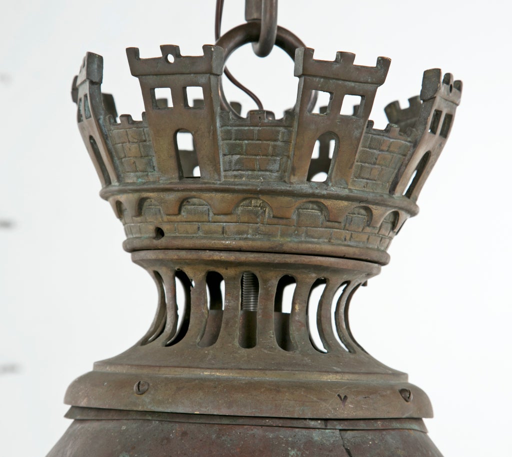 Large Bronze & Copper Lantern