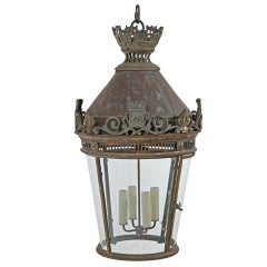Large Bronze & Copper Lantern