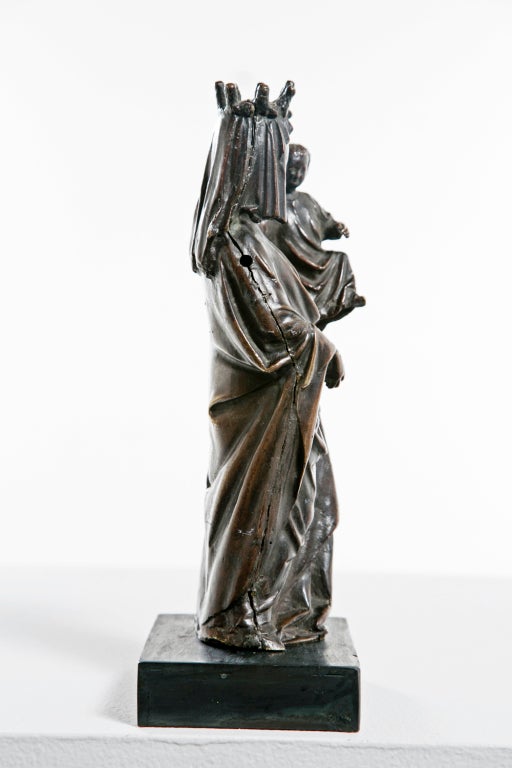 Bronze Gothic Mary and Christ In Good Condition In San Francisco, CA