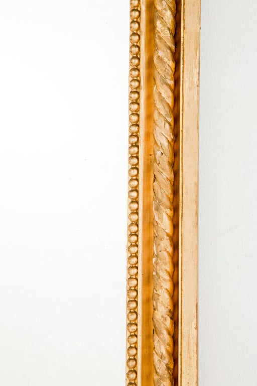 Gustavian Swedish Neoclassical Gilt and Ebonized Mirror Circa 1820