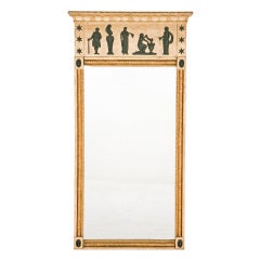 Swedish Neoclassical Gilt and Ebonized Mirror Circa 1820