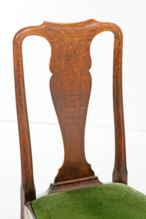 British Pair of Queen Anne Oak Chairs