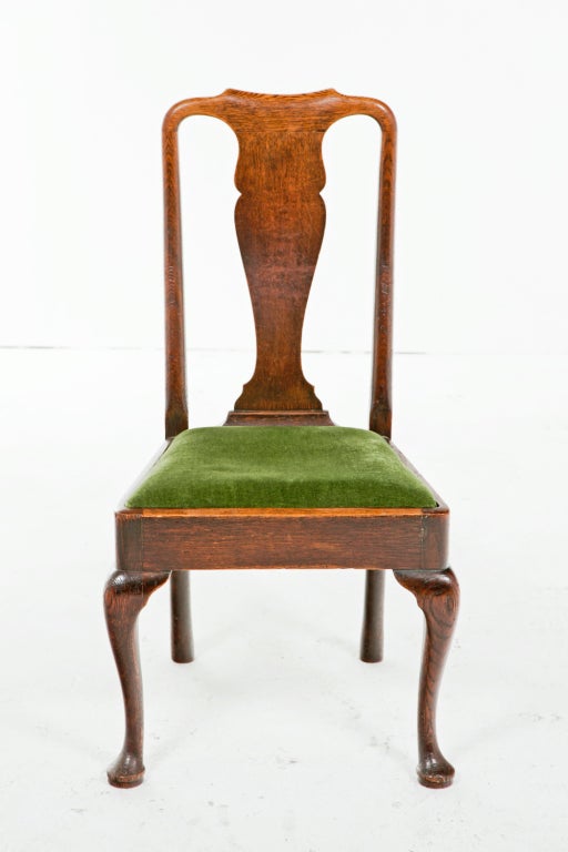Pair of Queen Anne Oak Chairs 1