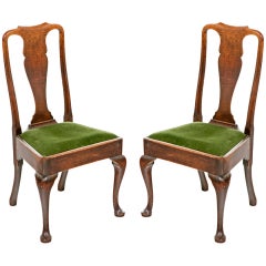 Pair of Queen Anne Oak Chairs