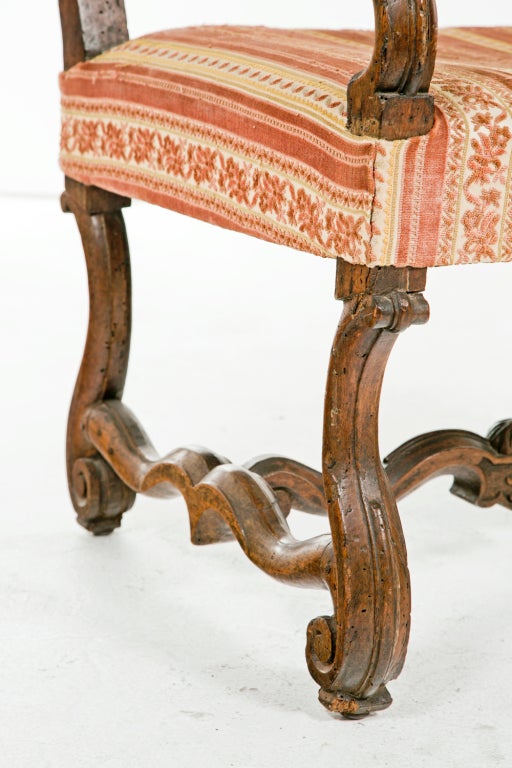 Wood Large Spanish or French Armchair, circa 1710