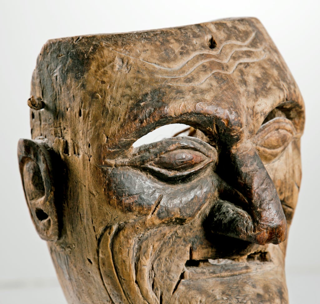 This powerful and rustic mask came to me because a dealer friend thought I might enjoy taking a look at this collection that was being sold off.  The collection was formed about 25 years ago.  We loved the strength and primitive nature of this