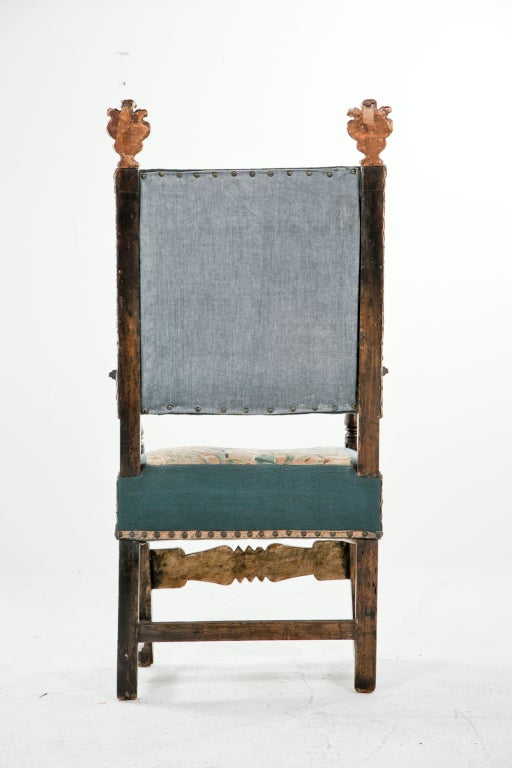 Italian Walnut Arm Chair, 17th century 4