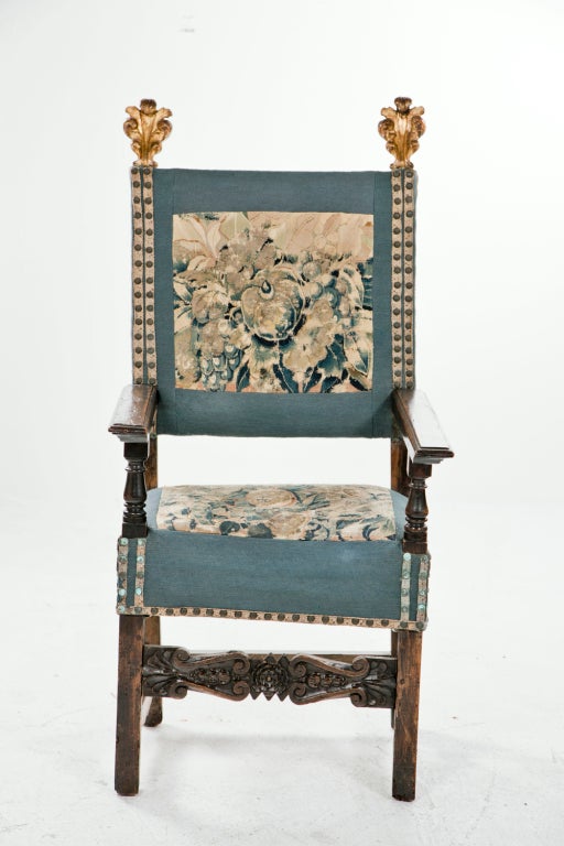 Italian Walnut Arm Chair, 17th century 2