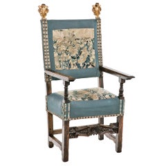 Italian Walnut Arm Chair, 17th century