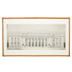 Framed Vintage Drawing of a Building