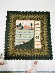 Lodge Theme Quilt, 20th century