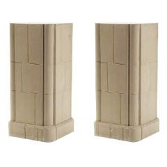 3rd Quarter 20th Century Pair of Neoclassical Stone Pedestals