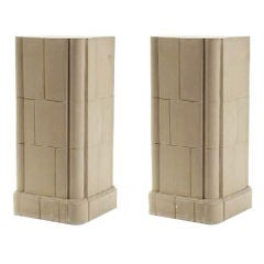 3rd Quarter 20th Century Pair of Neoclassical Stone Pedestals