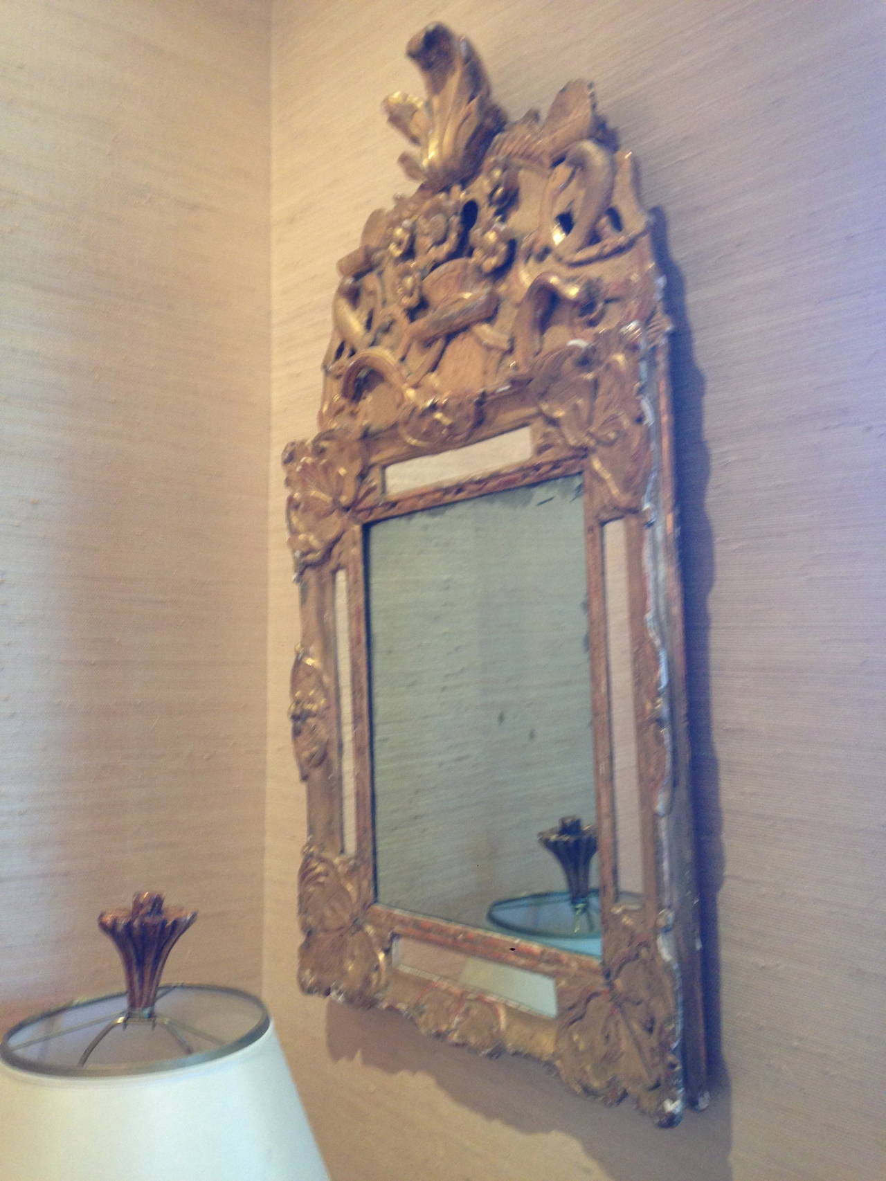 Louis XV French Regence Giltwood Mirror