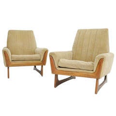 A Wonderful Pair of Club Chairs by Adrain Pearsall for Craft Assoc
