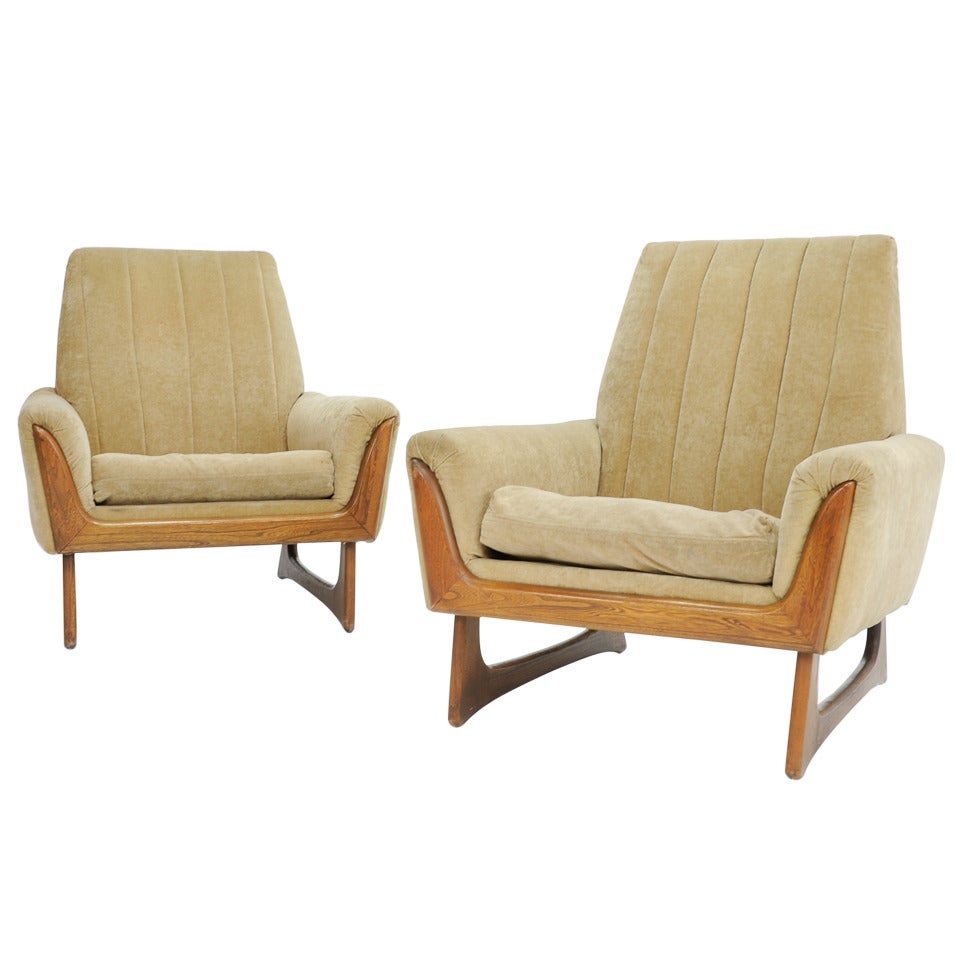 A Wonderful Pair of Club Chairs by Adrain Pearsall for Craft Assoc