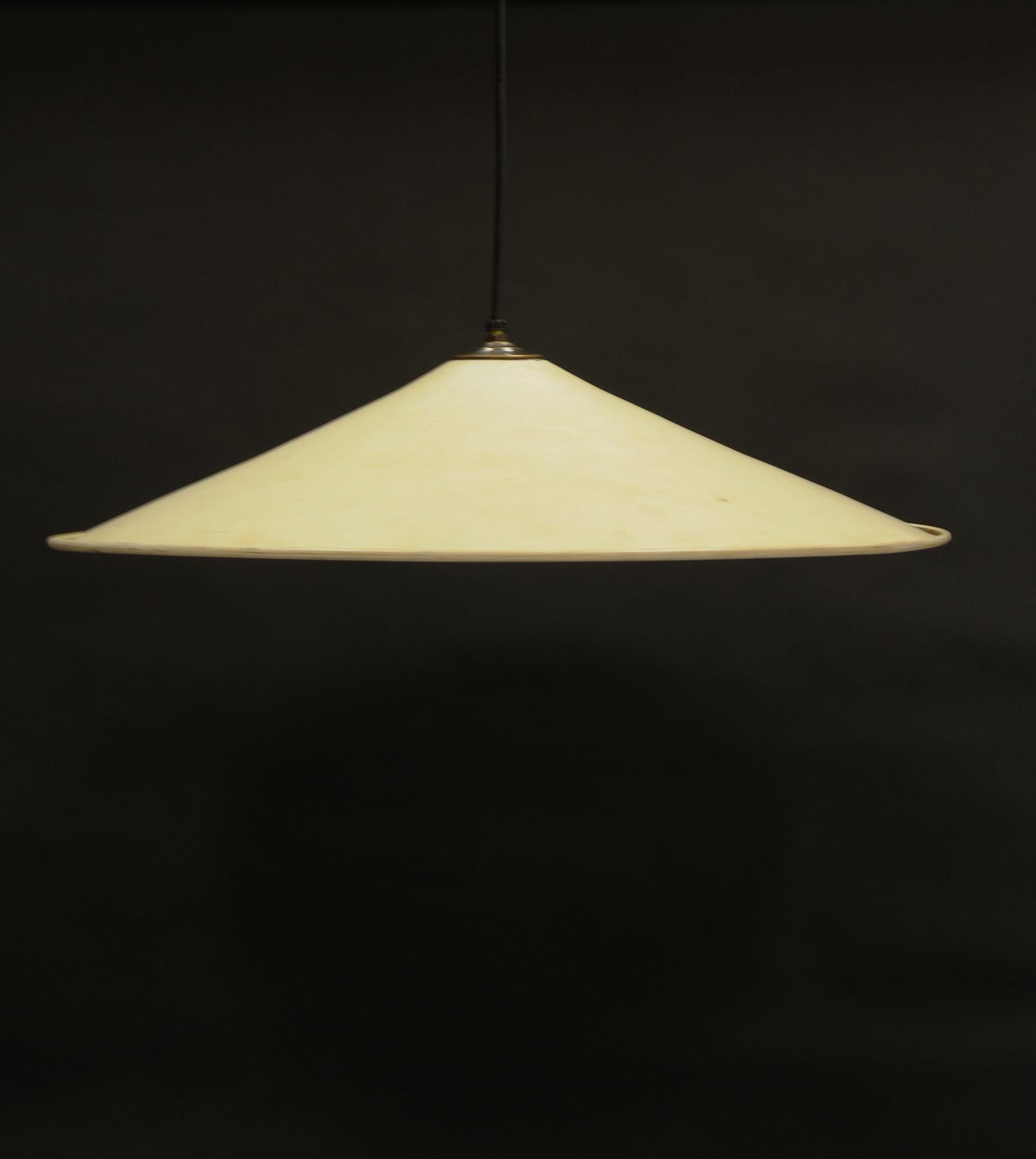 Mid-Century Modern Extra Large Metal Industrial Hanging Lamp Pendant For Sale